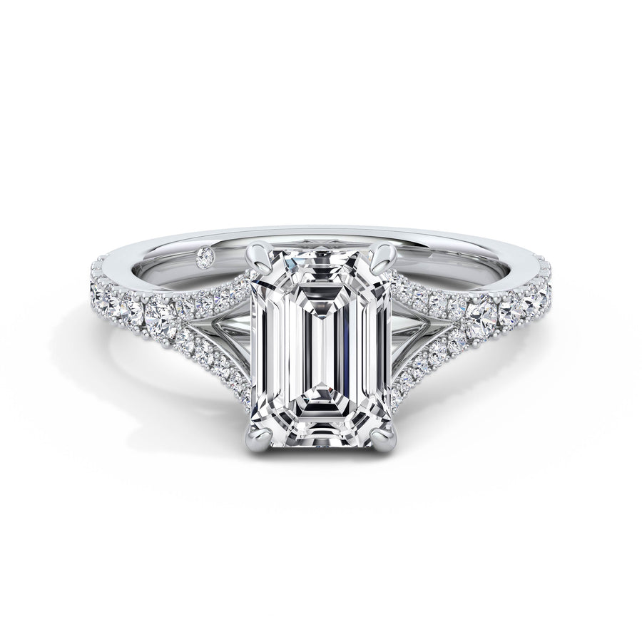 Teresa Platinum Emerald Diamond Band