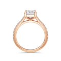 Teresa 18k Rose Gold Emerald Diamond Band