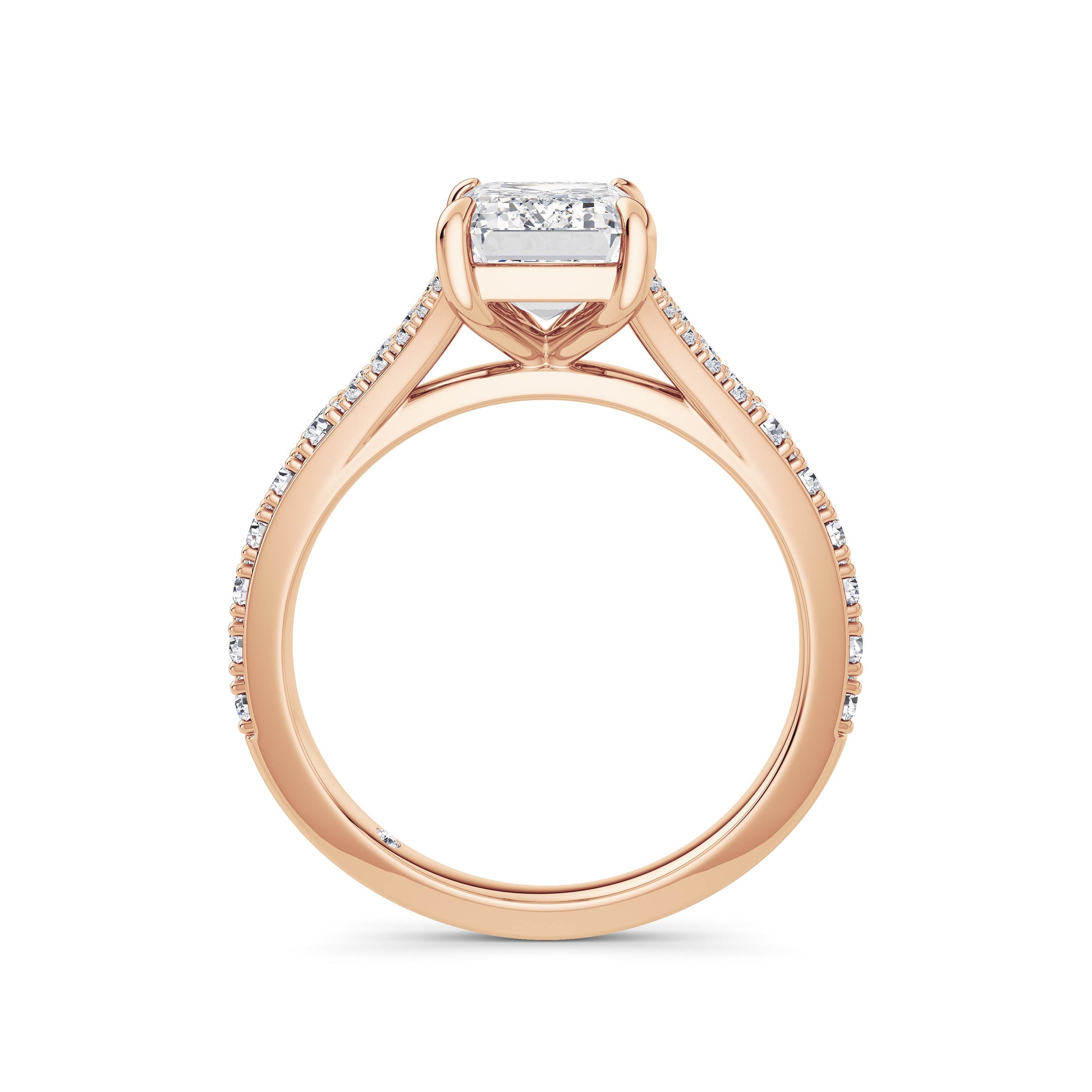 Teresa 18k Rose Gold Emerald Diamond Band