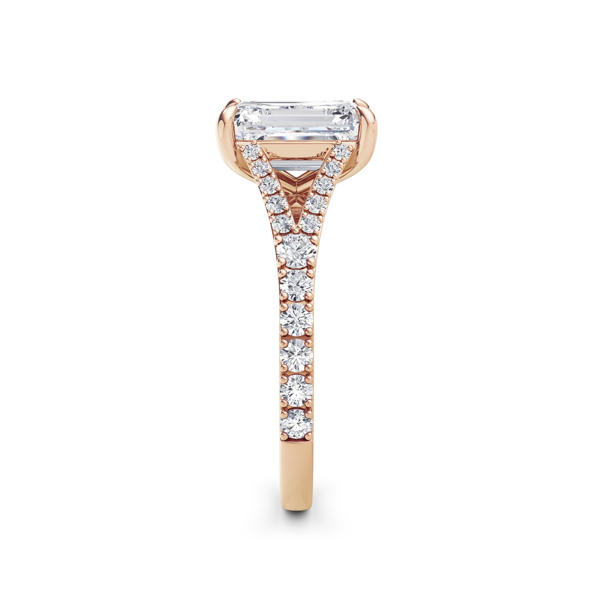 Teresa 18k Rose Gold Emerald Diamond Band