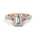 Teresa 18k Rose Gold Emerald Diamond Band
