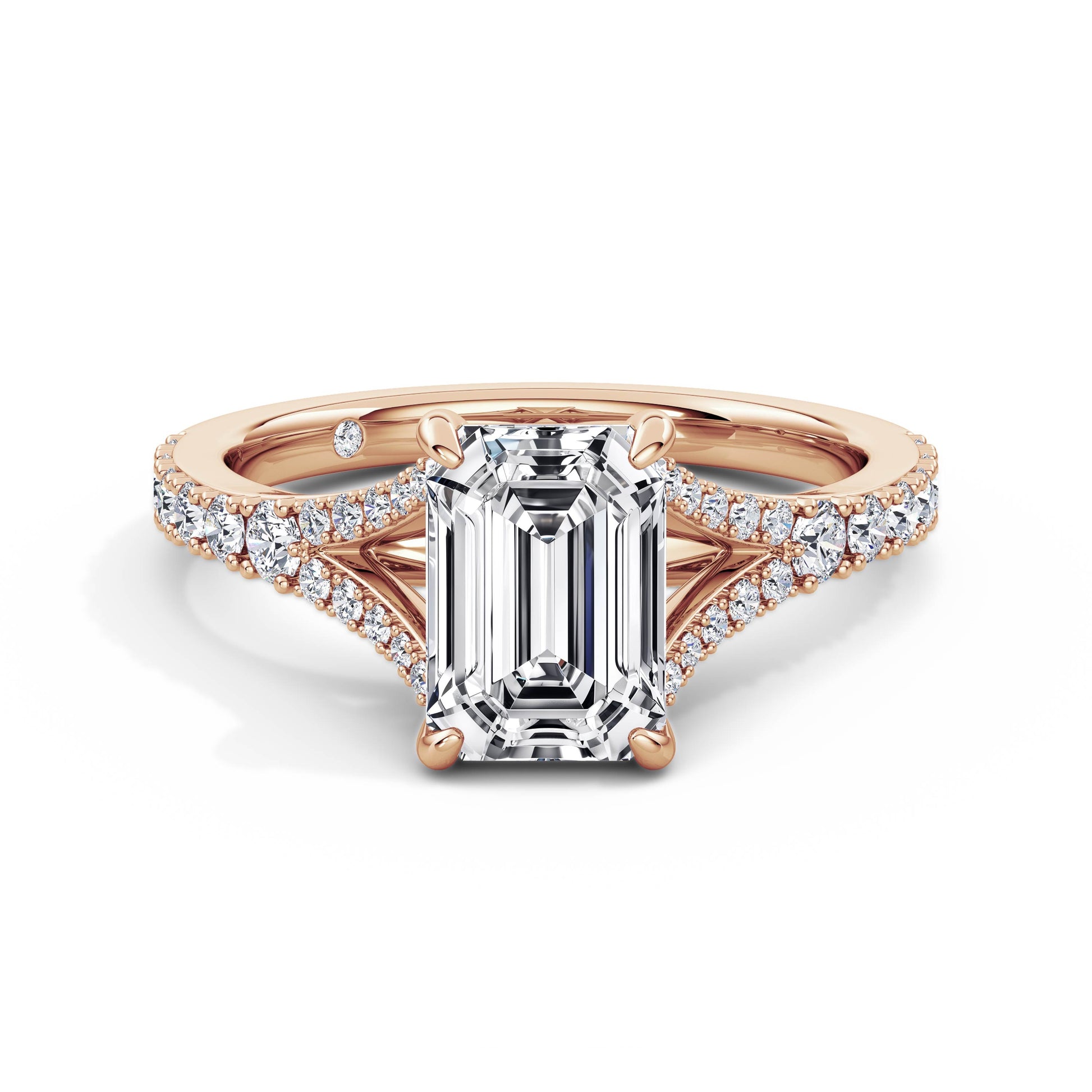 Teresa 18k Rose Gold Emerald Diamond Band