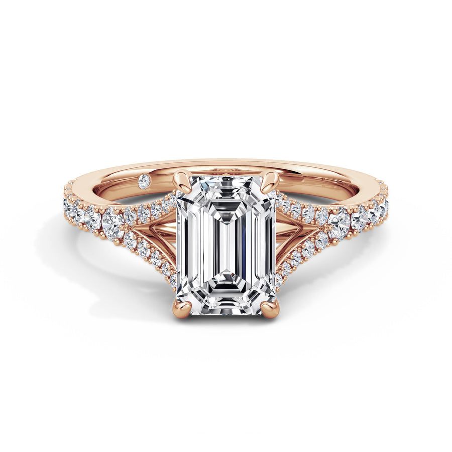 Teresa 18k Rose Gold Emerald Diamond Band