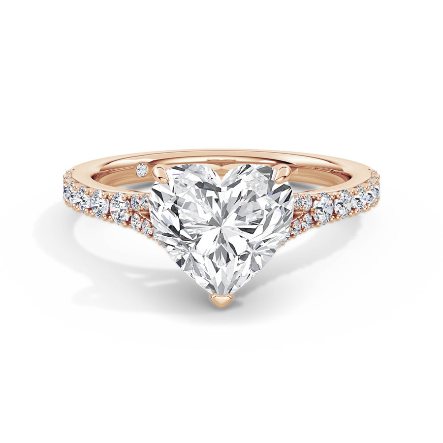 Teresa 18k Rose Gold Heart Diamond Band