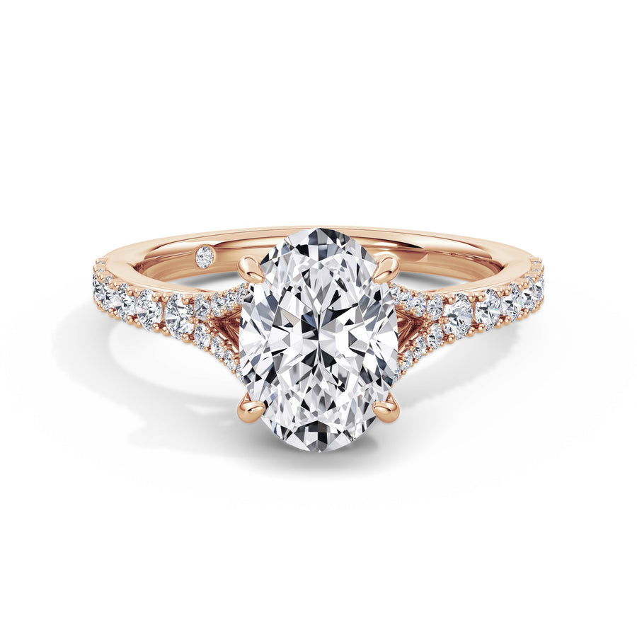 Teresa 18k Rose Gold Oval Diamond Band