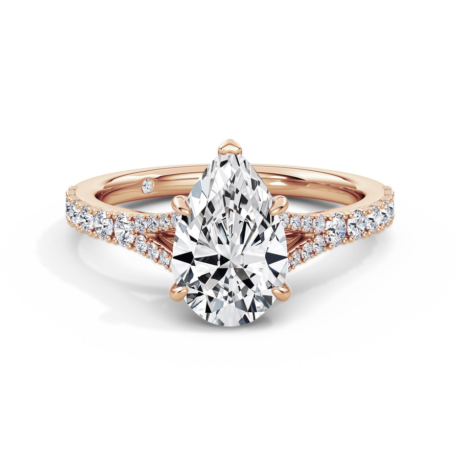 Teresa 18k Rose Gold Pear Diamond Band