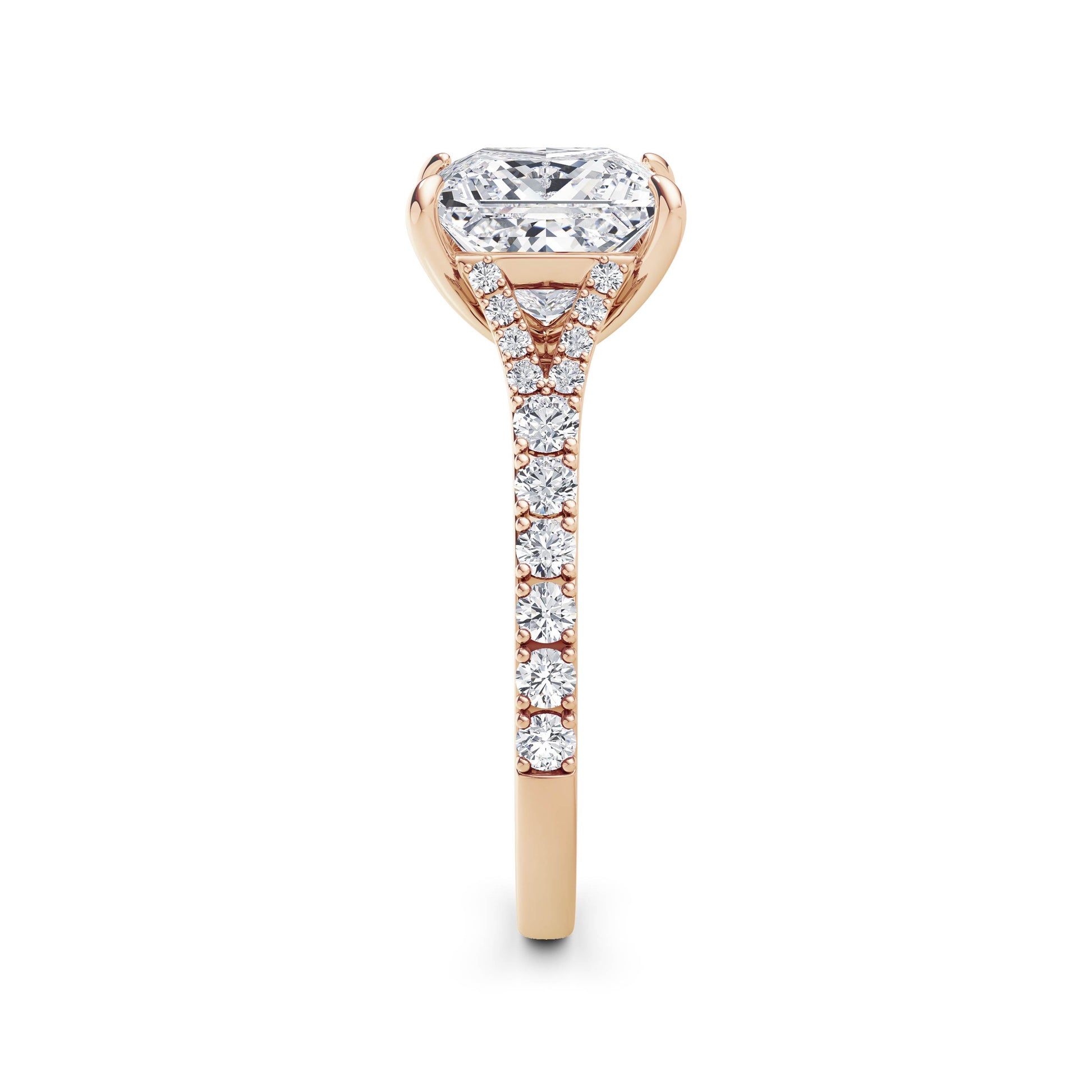 Teresa 18k Rose Gold Princess Diamond Band