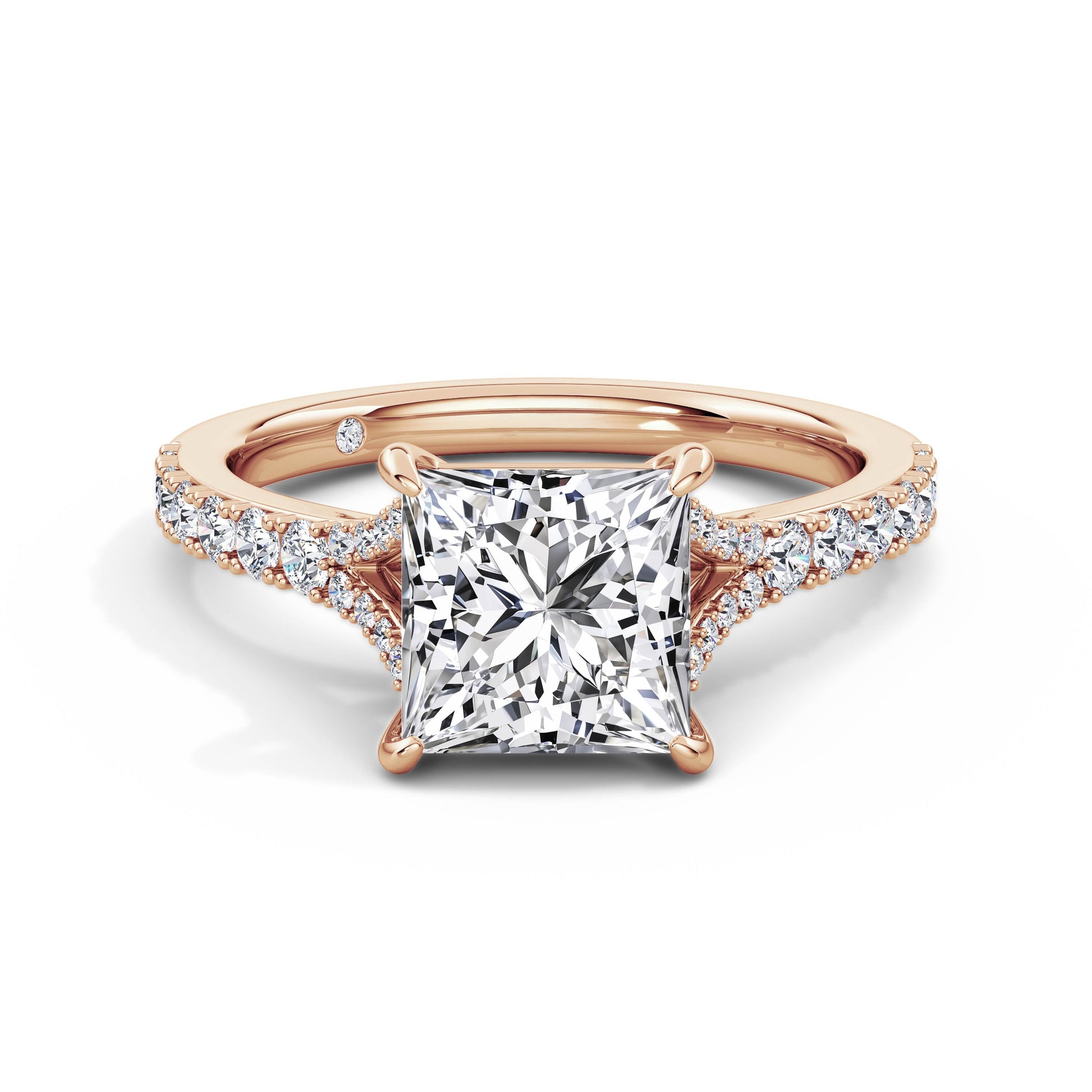 Teresa 18k Rose Gold Princess Diamond Band