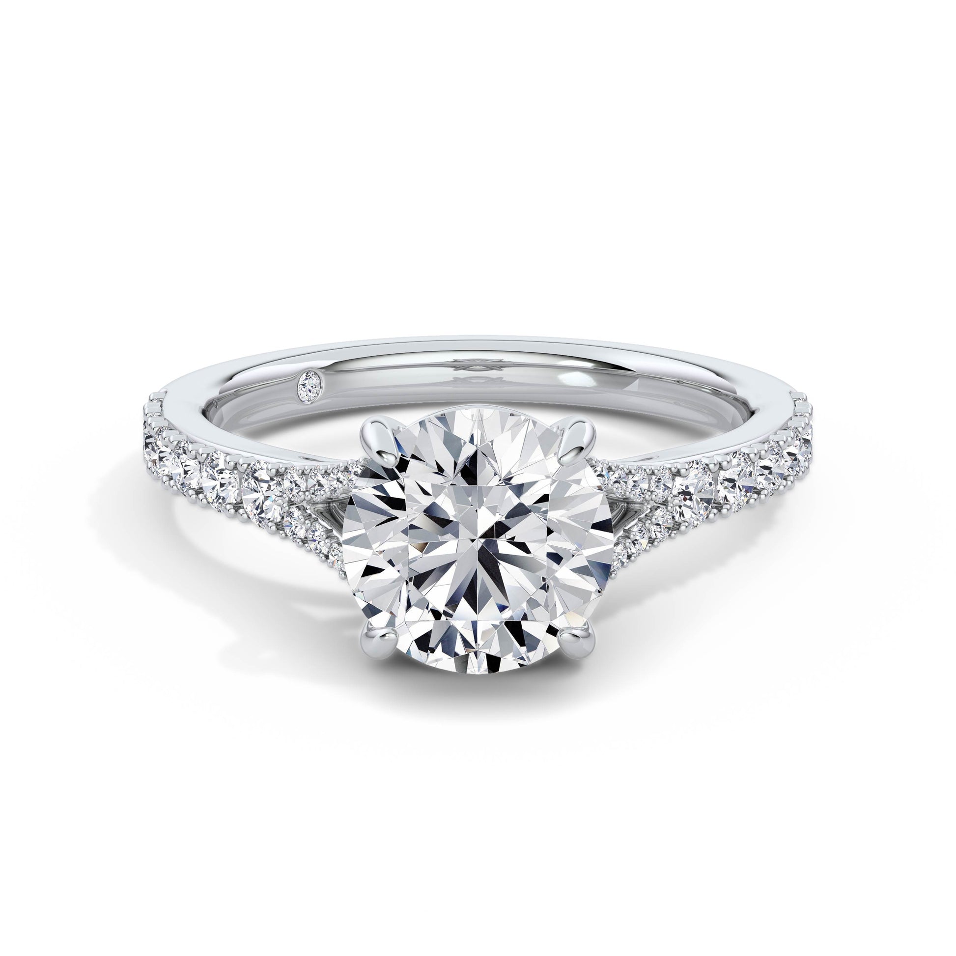 Teresa 18k White Gold Round Diamond Band
