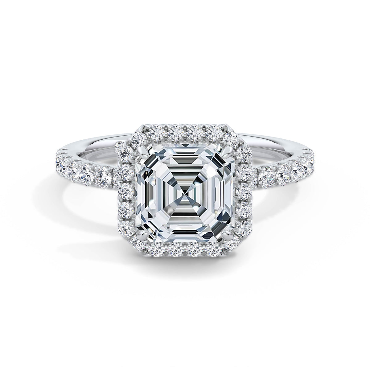 Veronica Platinum Asscher Halo