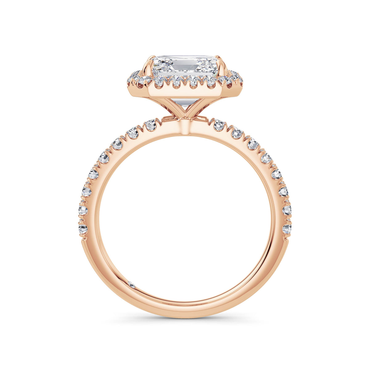 Veronica 18k Rose Gold Asscher Halo