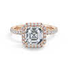 Veronica 18k Rose Gold Asscher Halo