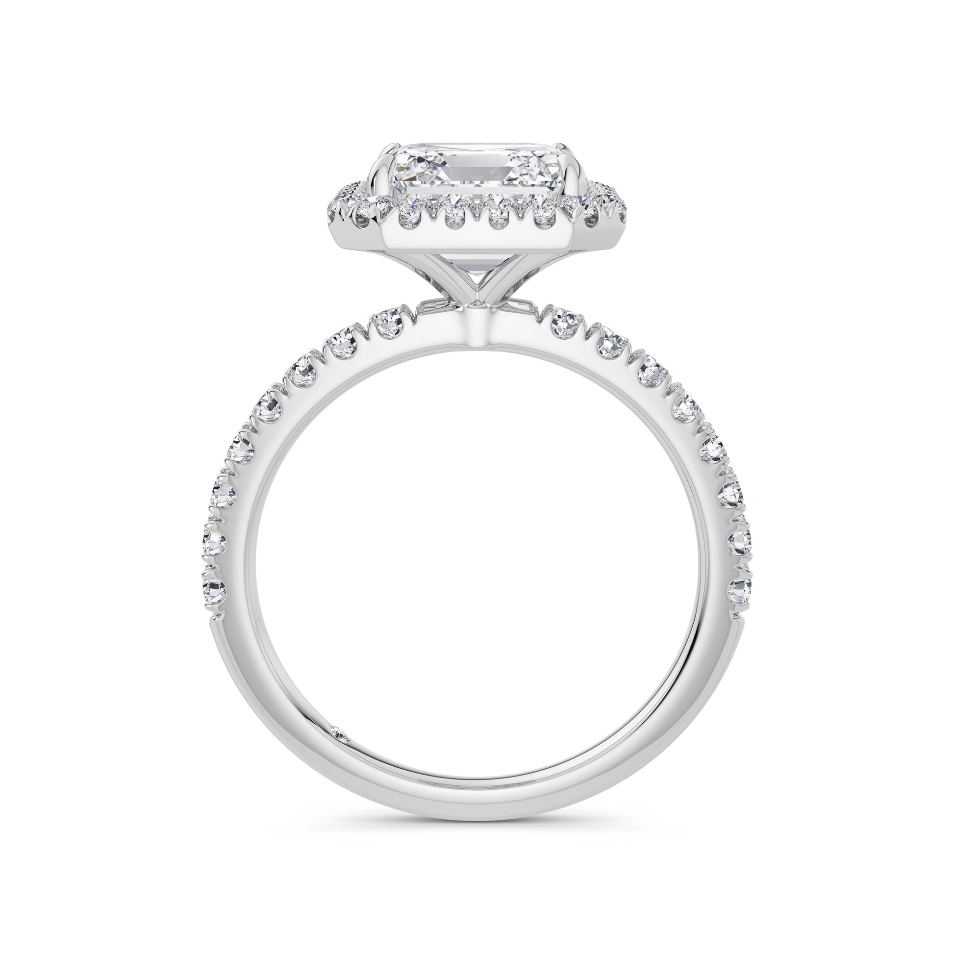Veronica 18k White Gold Asscher Halo