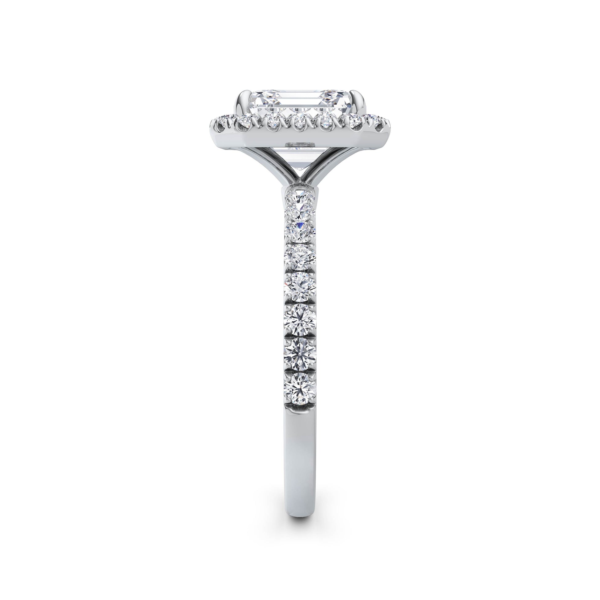 Veronica 18k White Gold Asscher Halo