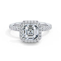 Veronica 18k White Gold Asscher Halo