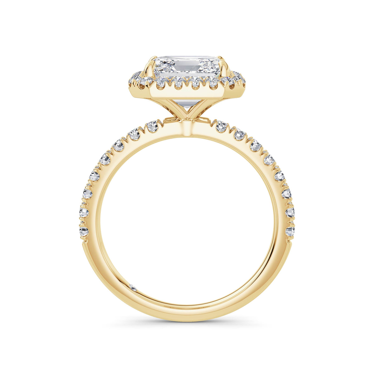 Veronica 18k Yellow Gold Asscher Halo