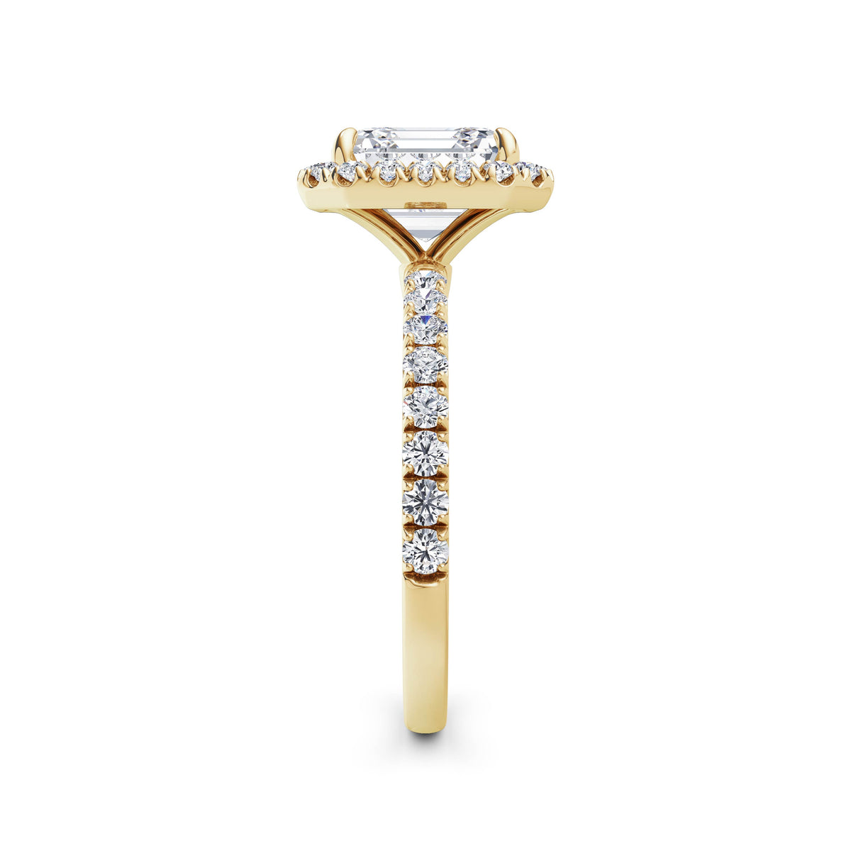 Veronica 18k Yellow Gold Asscher Halo