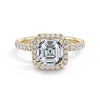 Veronica 18k Yellow Gold Asscher Halo
