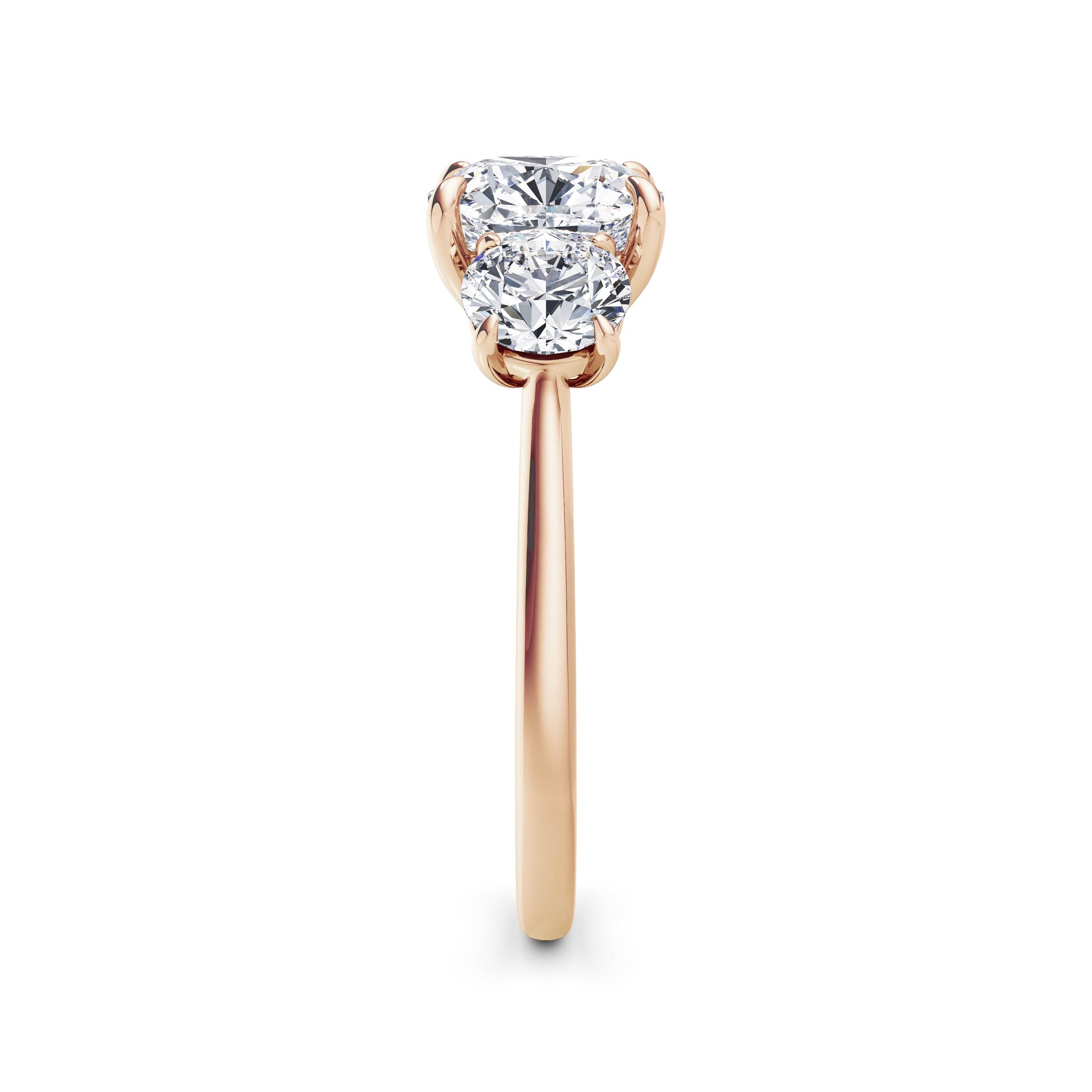 Veronica 18k Rose Gold Cushion Trilogy