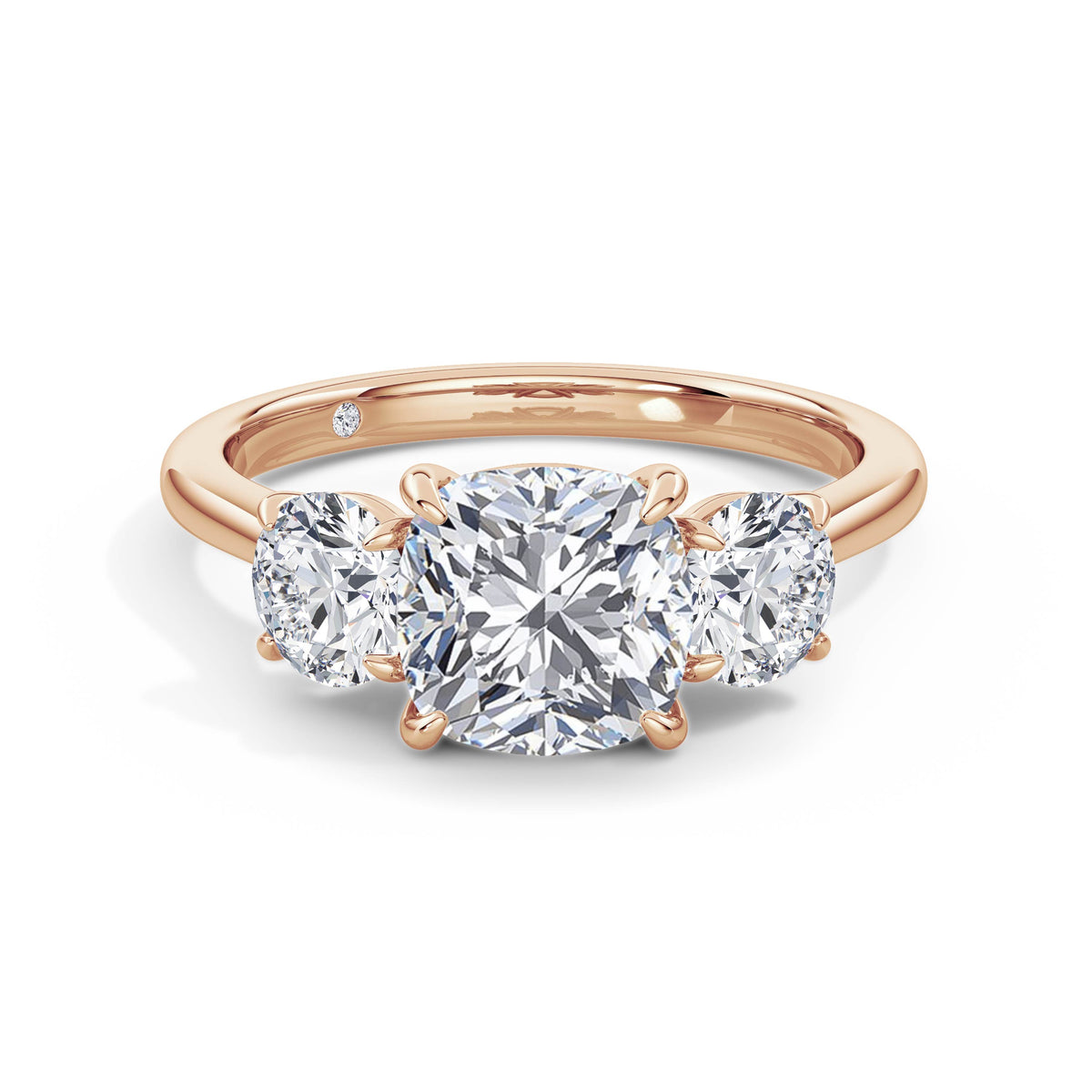 Veronica 18k Rose Gold Cushion Trilogy