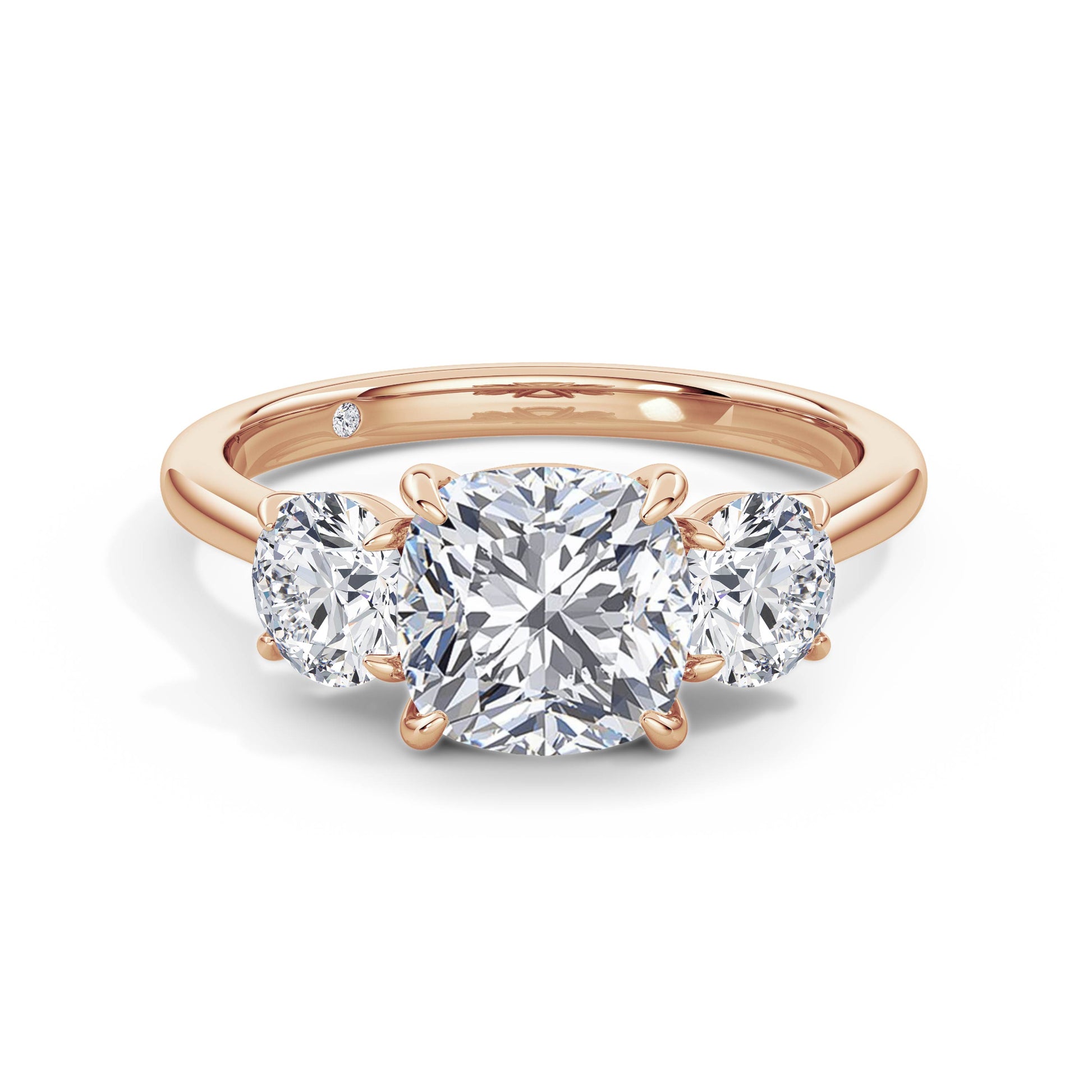Veronica 18k Rose Gold Cushion Trilogy