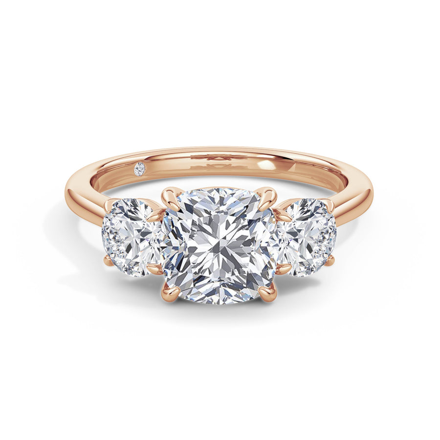 Veronica 18k Rose Gold Cushion Trilogy