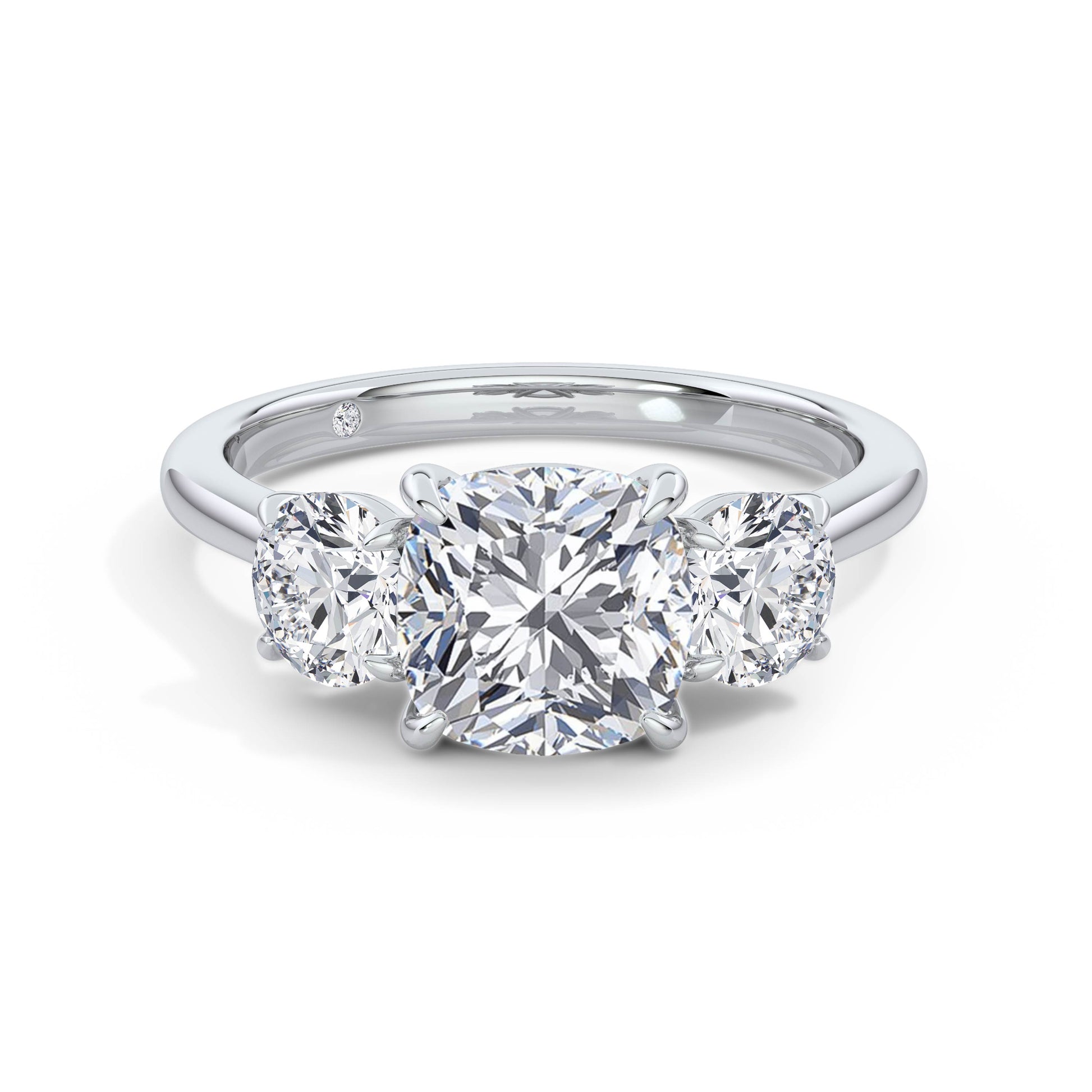 Veronica 18k White Gold Cushion Trilogy
