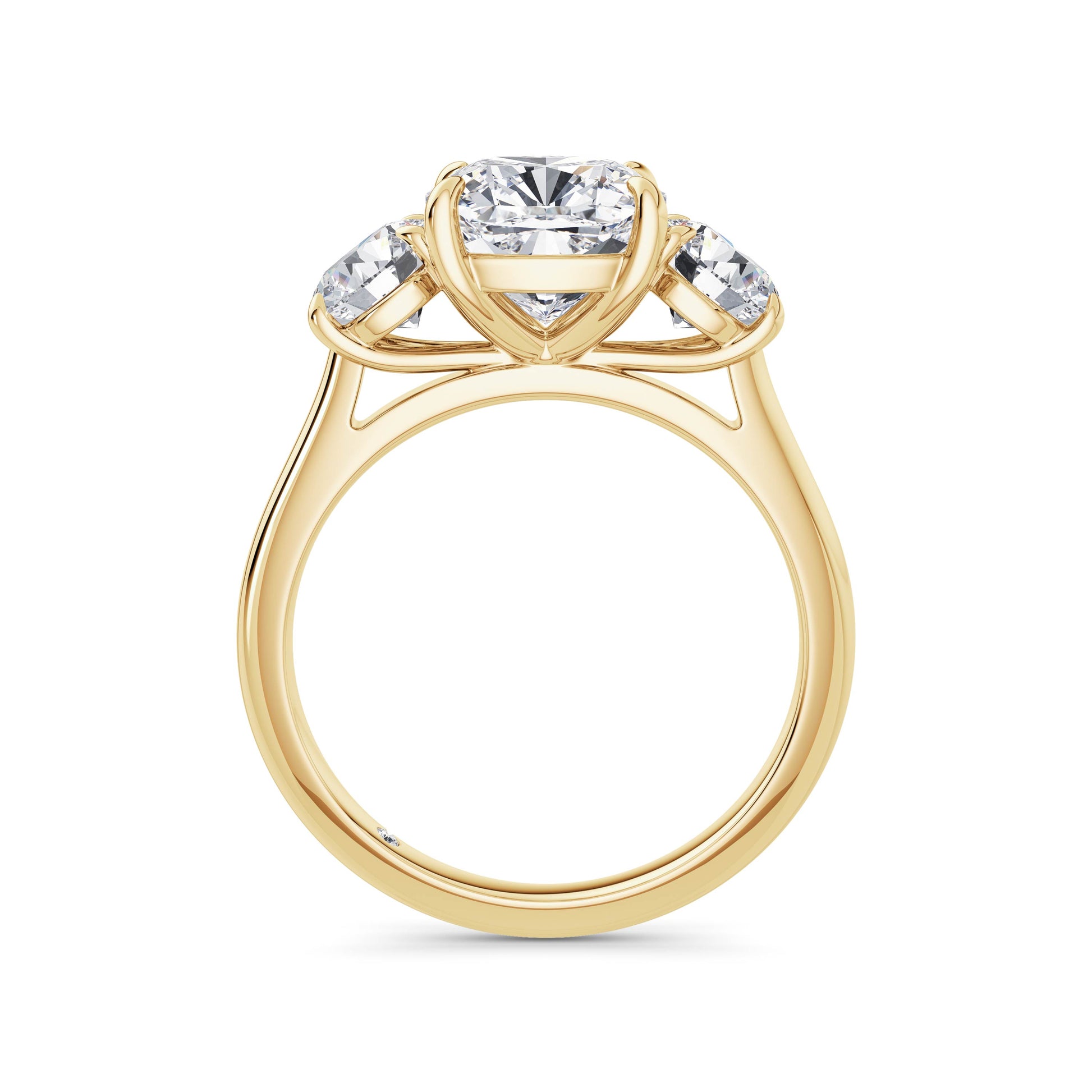 Veronica 18k Yellow Gold Cushion Trilogy