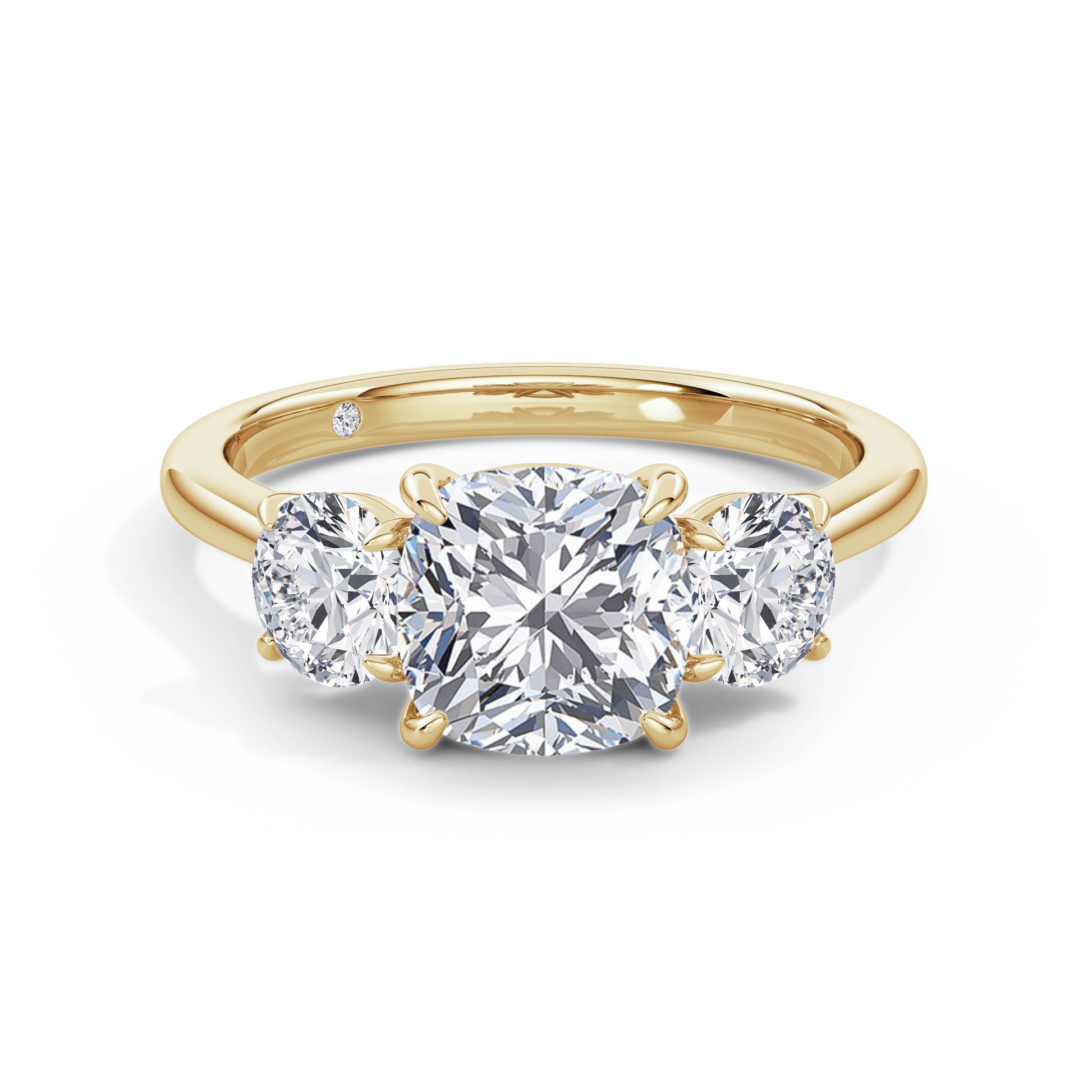 Veronica 18k Yellow Gold Cushion Trilogy