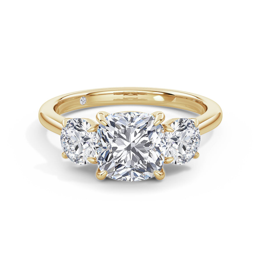 Veronica 18k Yellow Gold Cushion Trilogy