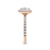 Veronica 18k Rose Gold Cushion Halo