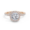 Veronica 18k Rose Gold Cushion Halo