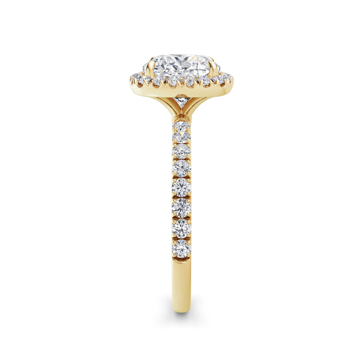 Veronica 18k Yellow Gold Cushion Halo
