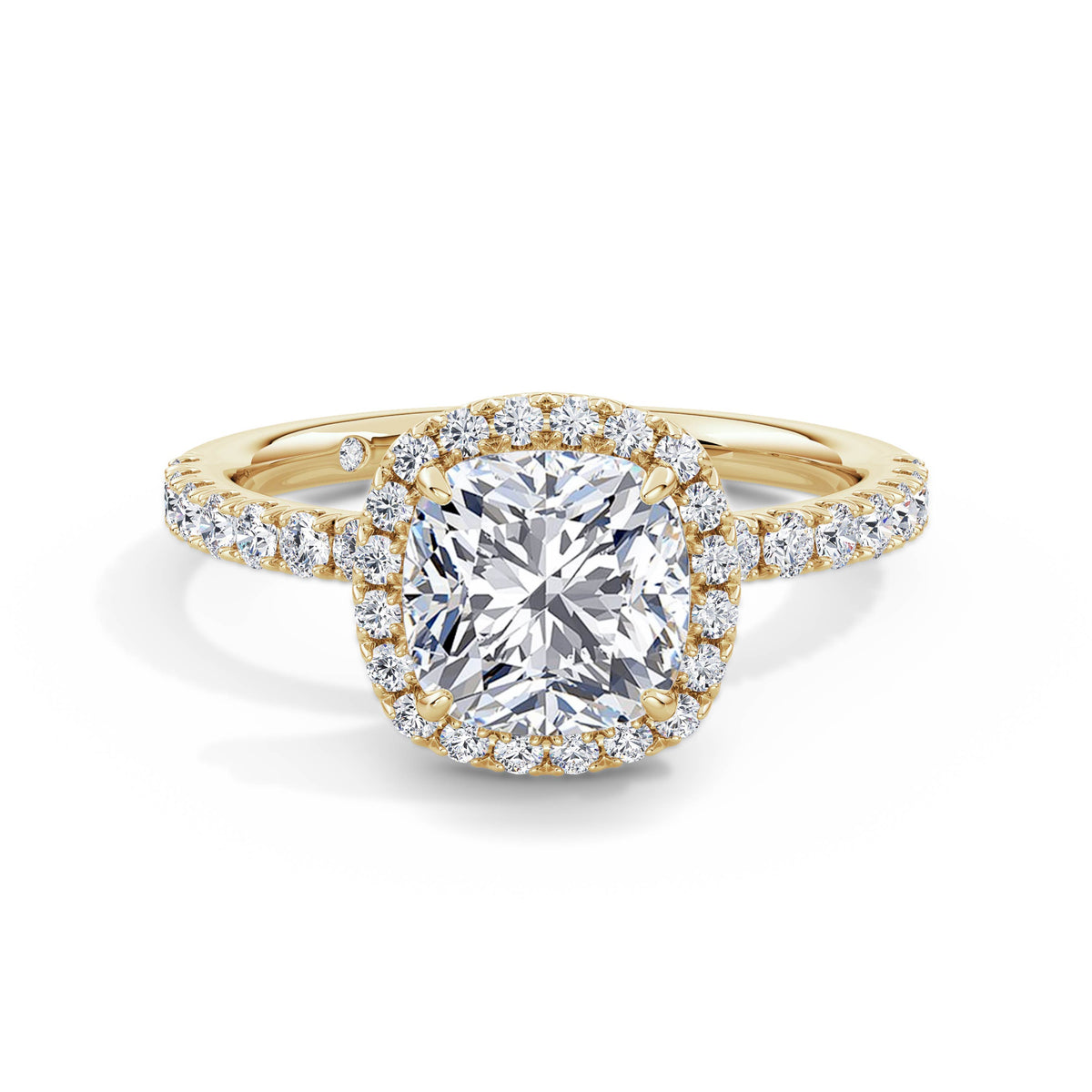 Veronica 18k Yellow Gold Cushion Halo