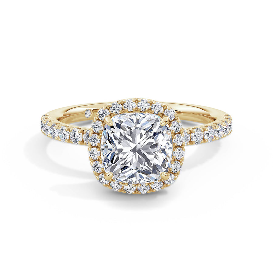 Veronica 18k Yellow Gold Cushion Halo