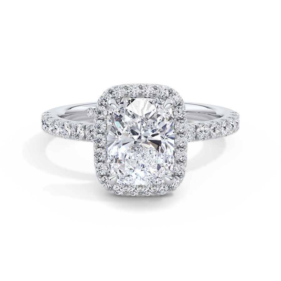 Veronica Platinum Elongated Cushion Halo