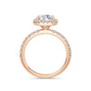 Veronica 18k Rose Gold Elongated Cushion Halo