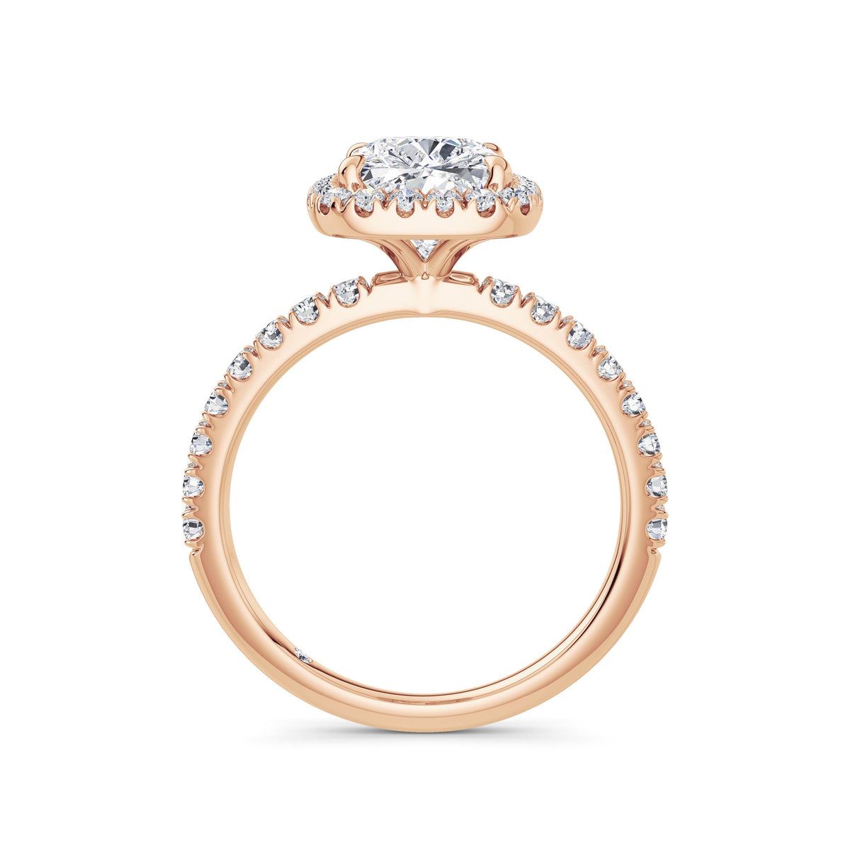 Veronica 18k Rose Gold Elongated Cushion Halo