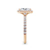 Veronica 18k Rose Gold Elongated Cushion Halo