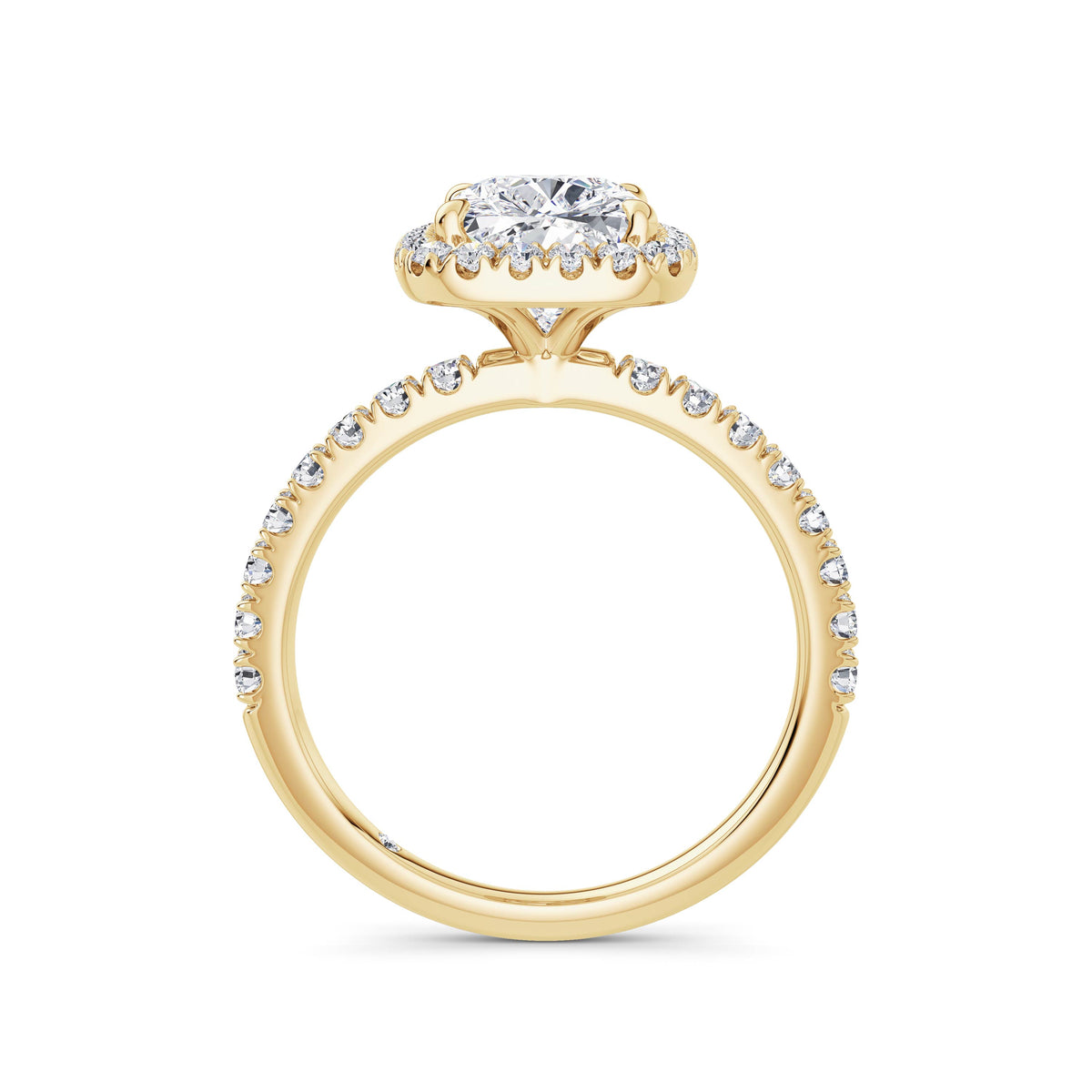 Veronica 18k Yellow Gold Elongated Cushion Halo