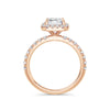 Veronica 18k Rose Gold Emerald Halo