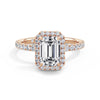 Veronica 18k Rose Gold Emerald Halo