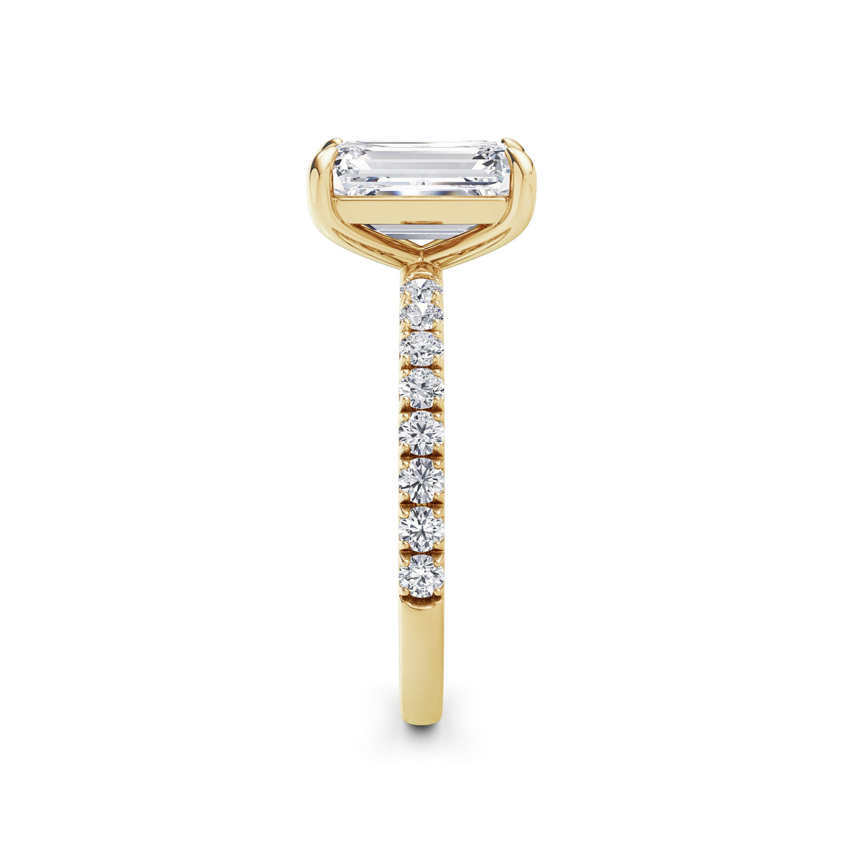 Veronica 18k Yellow Gold Emerald Halo