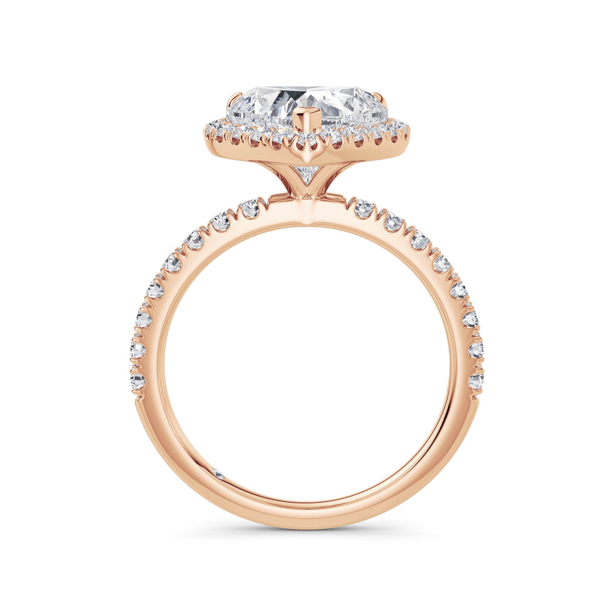 Veronica 18k Rose Gold Heart Halo