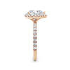 Veronica 18k Rose Gold Heart Halo