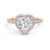 Veronica 18k Rose Gold Heart Halo