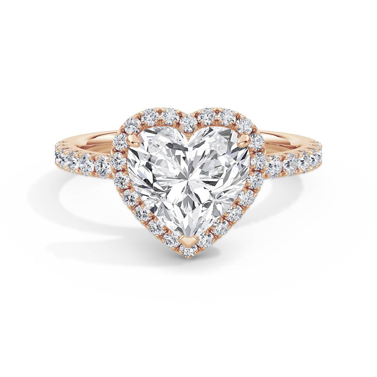 Veronica 18k Rose Gold Heart Halo