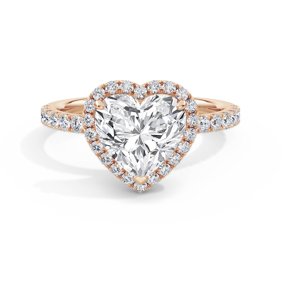 Veronica 18k Rose Gold Heart Halo