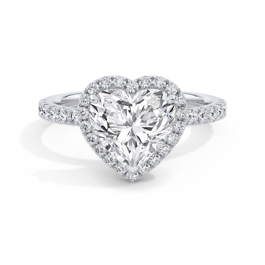 Veronica 18k White Gold Heart Halo