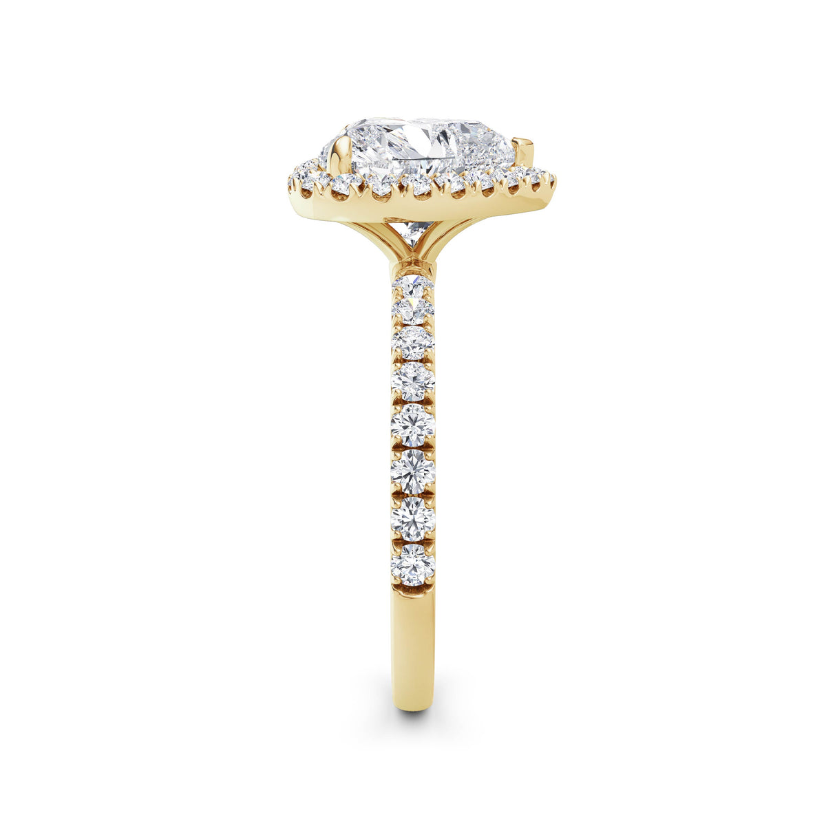 Veronica 18k Yellow Gold Heart Halo